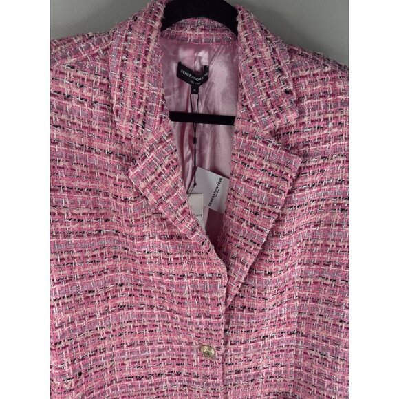 New Generation Love Peggy Tweed Car Coat in Pink Melange Size XL $595 - Picture 7 of 11